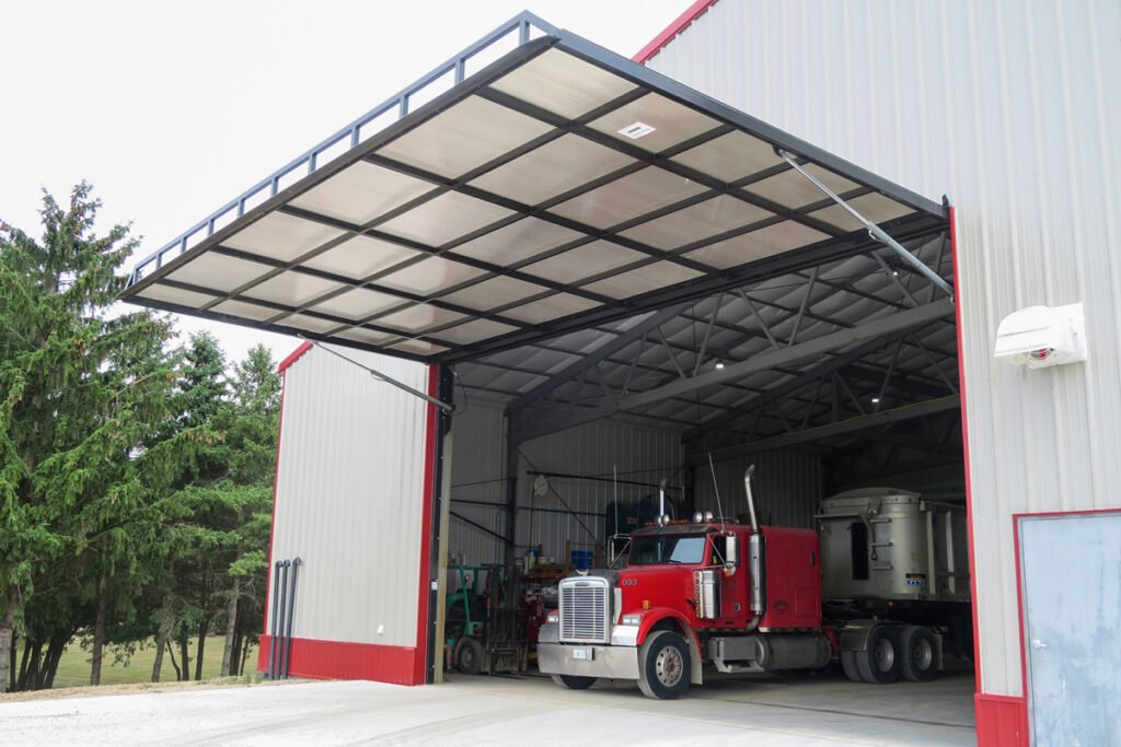 POWERLIFT DOORS, HIGH POWER, HYDROSWING DOORS, ROLL UP , OVERHEAD BIFOLD DOORS
