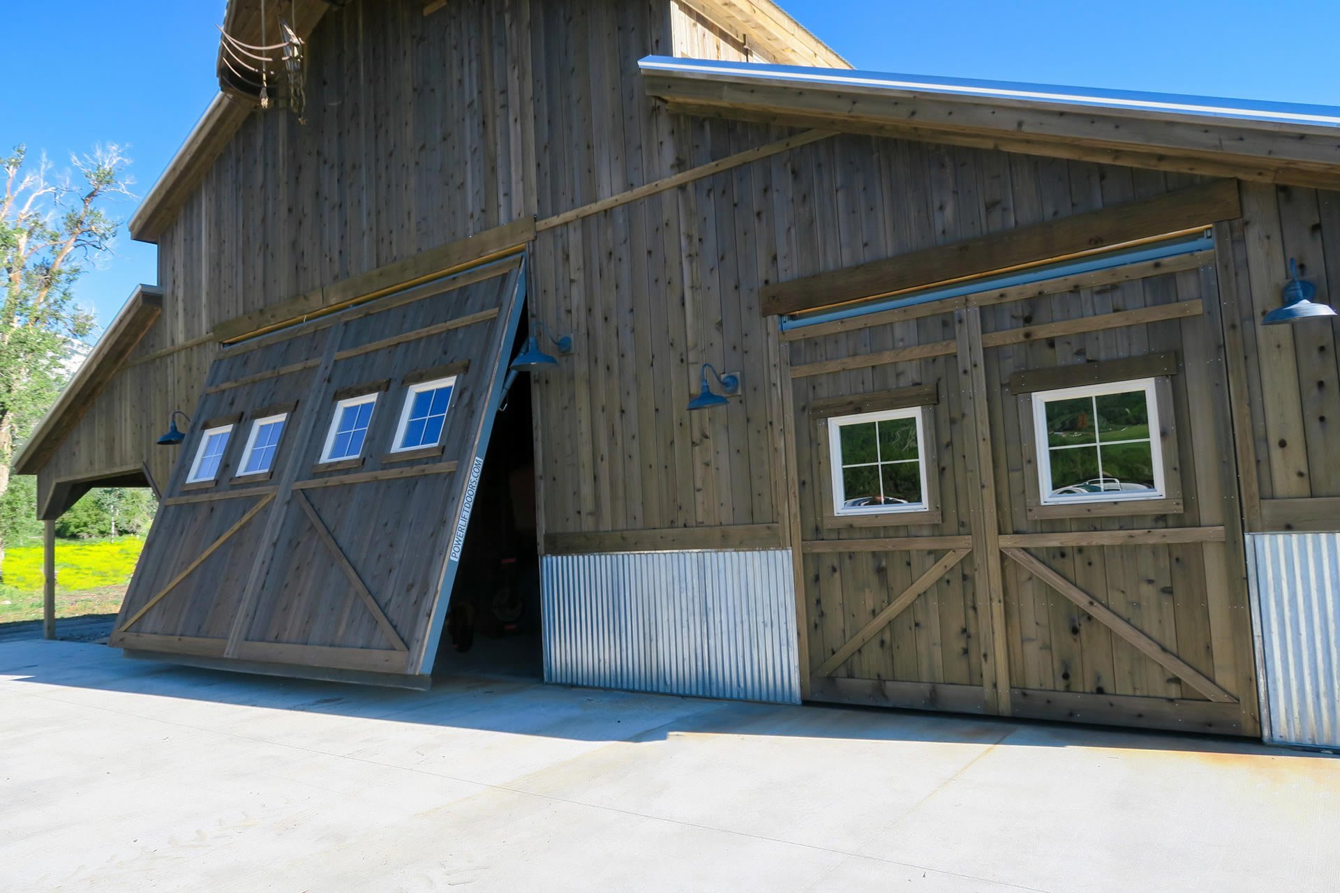 Wood Doors Give New Barn Classic Aura