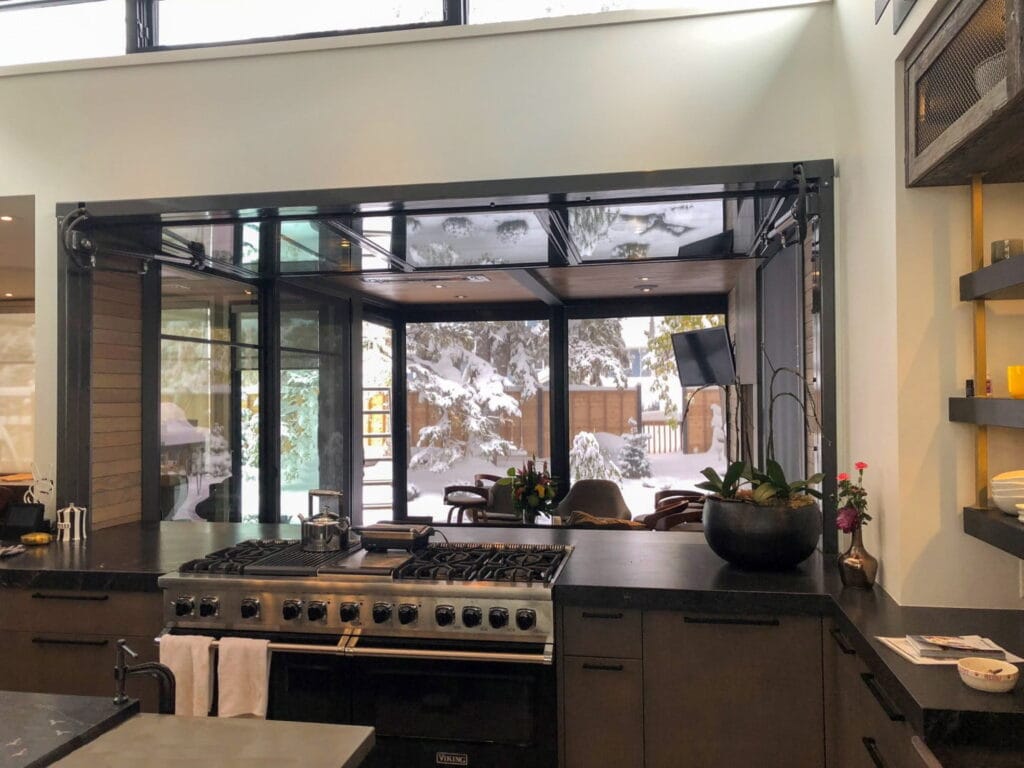 Opening Glass wall Between Kitchen & Between