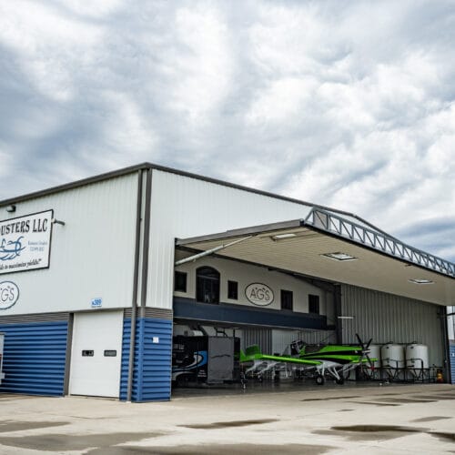 Powerlift Hangar Door, with dimensions of 94' x 18'