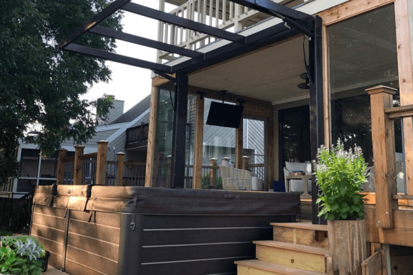 Elevate Relaxation: PowerLift Door Over Your Hot Tub