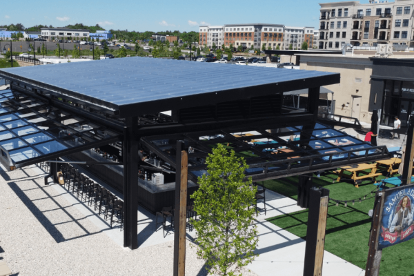 PowerLift Doors Installed All-Glass Doors at Samuel Adams Pavilion Beer Garden
