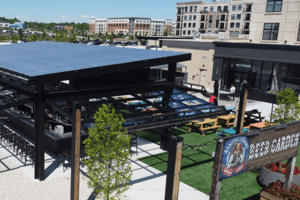 PowerLift Doors Installed All-Glass Doors at Samuel Adams Pavilion Beer Garden