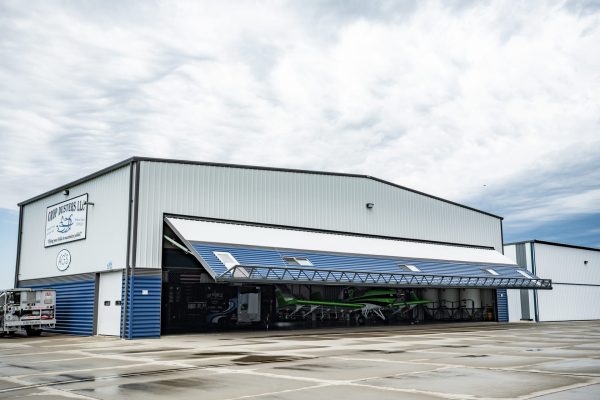 Powerlift Hangar Door, with dimensions of 94' x 18'